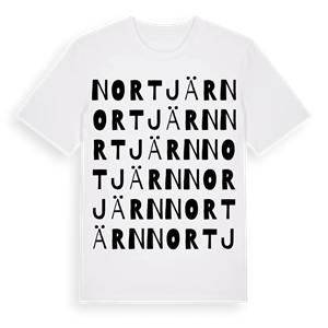 Nortjärn ordlek t-shirt – ekologisk bomull t-shirt från PinShirt