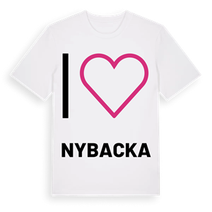 Jag älskar Nybacka t-shirt stort tryck – ekologisk bomull t-shirt från PinShirt