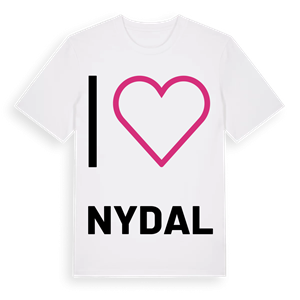 Jag älskar Nydal t-shirt stort tryck – ekologisk bomull t-shirt från PinShirt