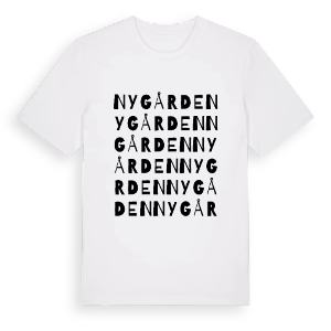 Nygården ordlek t-shirt – ekologisk bomull t-shirt från PinShirt