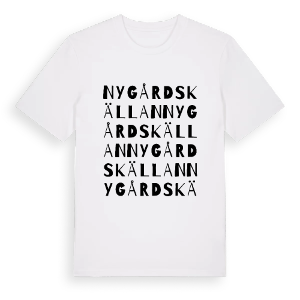 Nygårdskällan ordlek t-shirt – ekologisk bomull t-shirt från PinShirt