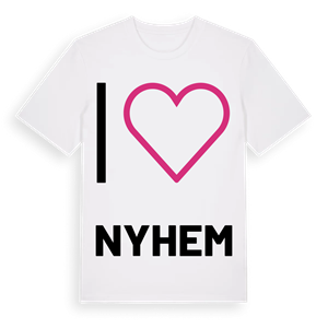 Jag älskar Nyhem t-shirt stort tryck – ekologisk bomull t-shirt från PinShirt