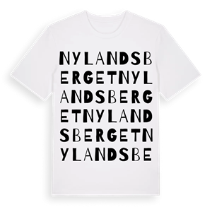 Nylandsberget ordlek t-shirt – ekologisk bomull t-shirt från PinShirt