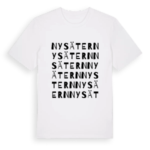 Nysätern ordlek t-shirt – ekologisk bomull t-shirt från PinShirt