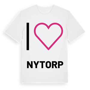 Jag älskar Nytorp t-shirt stort tryck – ekologisk bomull t-shirt från PinShirt