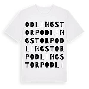 Odlingstorp ordlek t-shirt – ekologisk bomull t-shirt från PinShirt