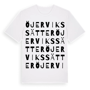 Öjervikssätter ordlek t-shirt – ekologisk bomull t-shirt från PinShirt