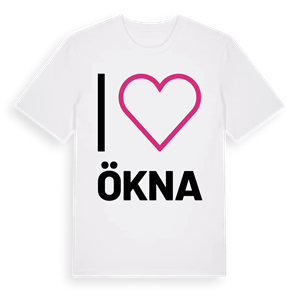 Jag älskar Ökna t-shirt stort tryck – ekologisk bomull t-shirt från Pinshirt
