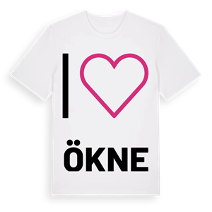 Jag älskar Ökne t-shirt stort tryck – ekologisk bomull t-shirt från PinShirt