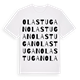 White t-shirt med Olastugan ordlek t-shirt