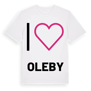 Jag älskar Oleby t-shirt stort tryck – ekologisk bomull t-shirt från PinShirt