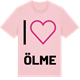 Pink Cotton t-shirt med Jag älskar Ölme t-shirt stort tryck