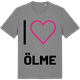 Mid Heather Gray t-shirt med Jag älskar Ölme t-shirt stort tryck