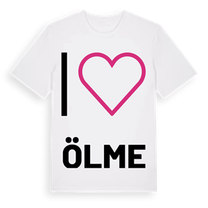 Jag älskar Ölme t-shirt stort tryck – ekologisk bomull t-shirt från Pinshirt