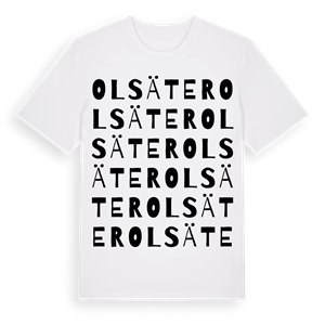 Olsäter ordlek t-shirt – ekologisk bomull t-shirt från Pinshirt