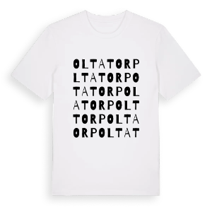 Oltatorp ordlek t-shirt – ekologisk bomull t-shirt från PinShirt