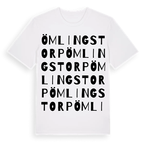 Ömlingstorp ordlek t-shirt – ekologisk bomull t-shirt från PinShirt