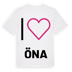 Jag älskar Öna t-shirt stort tryck – ekologisk bomull t-shirt från PinShirt
