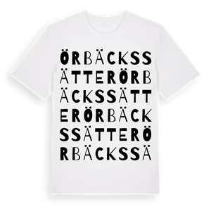 Örbäckssätter ordlek t-shirt – ekologisk bomull t-shirt från Pinshirt