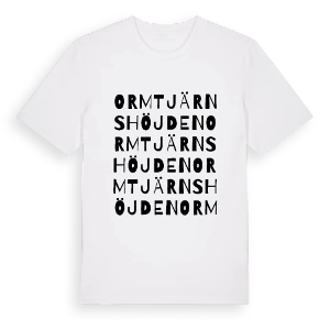 Ormtjärnshöjden ordlek t-shirt – ekologisk bomull t-shirt från PinShirt