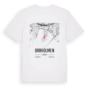 Orrholmen karta t-shirt – ekologisk bomull t-shirt från PinShirt
