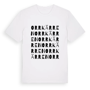 Orrkärren ordlek t-shirt – ekologisk bomull t-shirt från PinShirt