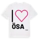 White t-shirt med Jag älskar Ösa t-shirt stort tryck