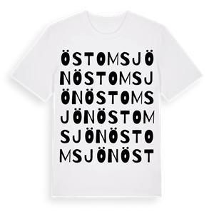 Öst om sjön ordlek t-shirt – ekologisk bomull t-shirt från PinShirt