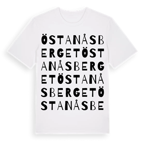 Östanåsberget ordlek t-shirt – ekologisk bomull t-shirt från Pinshirt