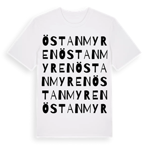 Östanmyren ordlek t-shirt – ekologisk bomull t-shirt från PinShirt