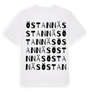 Östannäs ordlek t-shirt – ekologisk bomull t-shirt från PinShirt
