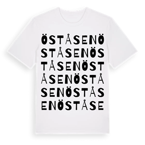 Öståsen ordlek t-shirt – ekologisk bomull t-shirt från PinShirt