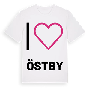 Jag älskar Östby t-shirt stort tryck – ekologisk bomull t-shirt från PinShirt