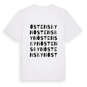 Östensbyn ordlek t-shirt – ekologisk bomull t-shirt från PinShirt