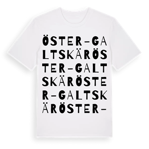 Öster-Galtskär ordlek t-shirt – ekologisk bomull t-shirt från PinShirt