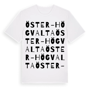 Öster-Högvalta ordlek t-shirt – ekologisk bomull t-shirt från PinShirt