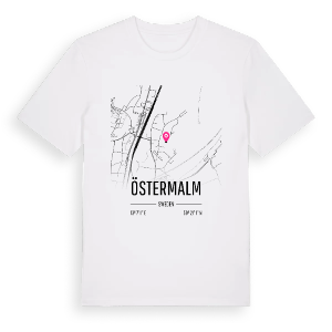 Östermalm karta t-shirt – ekologisk bomull t-shirt från PinShirt