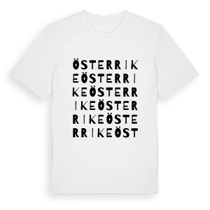 Österrike ordlek t-shirt – ekologisk bomull t-shirt från PinShirt