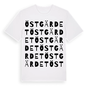 Östgärdet ordlek t-shirt – ekologisk bomull t-shirt från Pinshirt