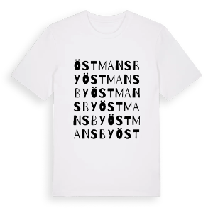 Östmansby ordlek t-shirt – ekologisk bomull t-shirt från PinShirt