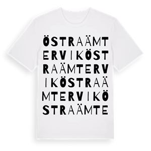 Östra Ämtervik ordlek t-shirt – ekologisk bomull t-shirt från PinShirt
