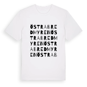 Östra Bredmyren ordlek t-shirt – ekologisk bomull t-shirt från PinShirt