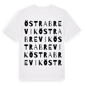 Östra Brevik ordlek t-shirt – ekologisk bomull t-shirt från PinShirt
