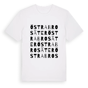 Östra Brosäter ordlek t-shirt – ekologisk bomull t-shirt från PinShirt