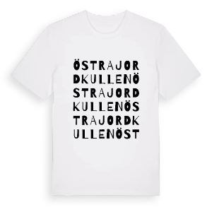 Östra Jordkullen ordlek t-shirt – ekologisk bomull t-shirt från PinShirt