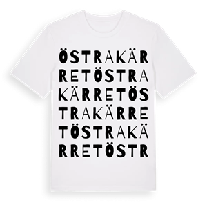 Östra Kärret ordlek t-shirt – ekologisk bomull t-shirt från PinShirt