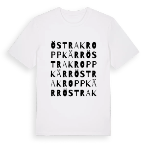 Östra Kroppkärr ordlek t-shirt – ekologisk bomull t-shirt från PinShirt