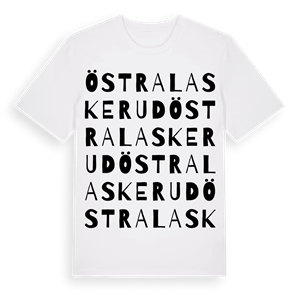 Östra Laskerud ordlek t-shirt – ekologisk bomull t-shirt från PinShirt