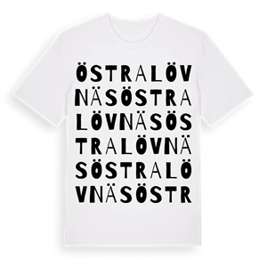 Östra Lövnäs ordlek t-shirt – ekologisk bomull t-shirt från PinShirt