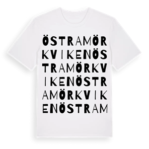 Östra Mörkviken ordlek t-shirt – ekologisk bomull t-shirt från PinShirt